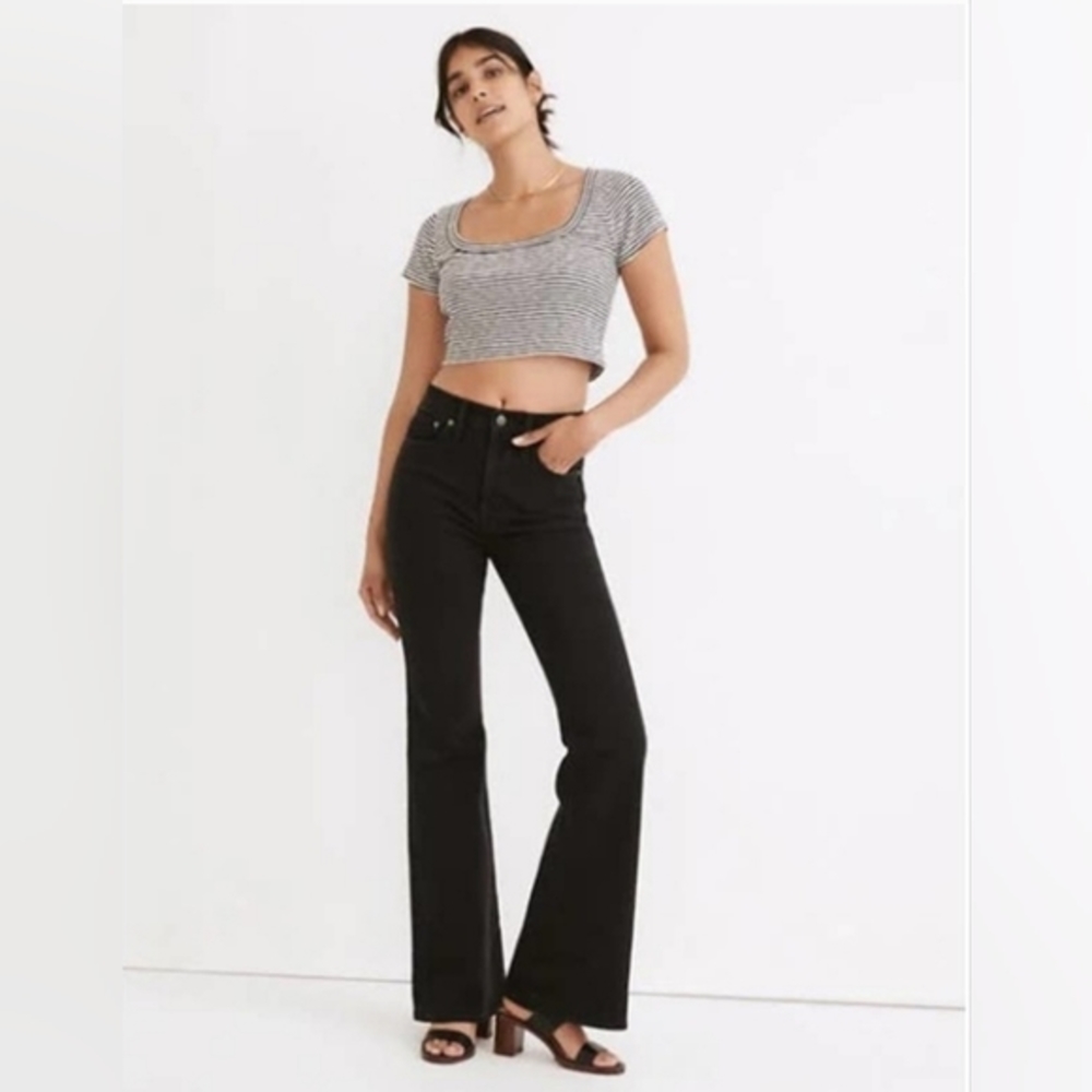 Madewell The Perfect Vintage Flare Jean Size 32 Black Sherborn Wash NF379